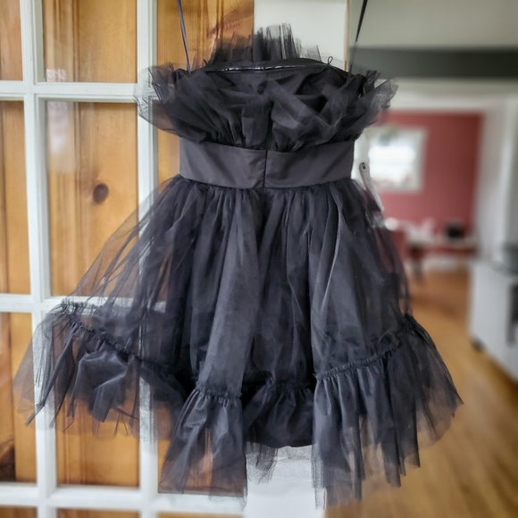 Katie May Elle tulle mini dress black strapless layered poofy size small - Picture 5 of 10